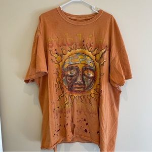 Sublime Oversized Orange Destressed TShirt